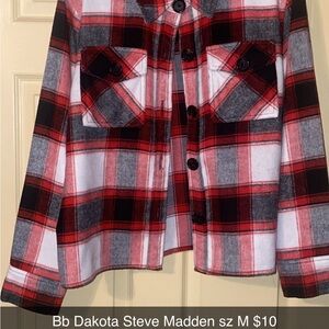 Steve Madden Red and Black Plaid Shirt